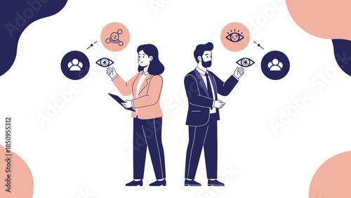 Digital communication and social interaction between women and men using icons and technology in a