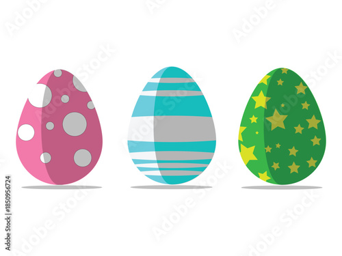 Easter Egg. Decorated Spring Holiday Ornament with Pattern Design. Vector illustration.