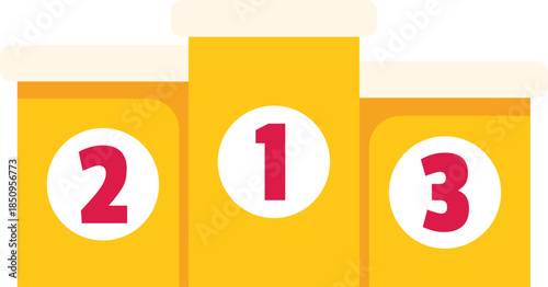 Empty winners podium with first, second and third place for awarding ceremony