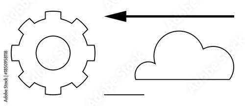 Workflow concept. ation of gears, clouds, and arrows workflow efficiency, technology integration, and productivity. Workflow supports various operations and project planning. Ideal for business