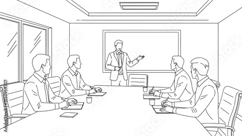 Business meeting presentation communication briefing training executive office team discussion planning notes