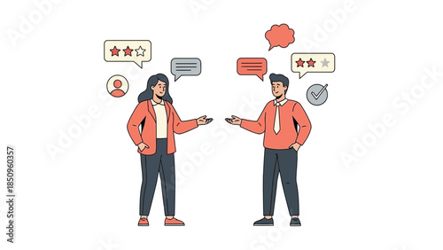 Business Professionals Engaging in a Constructive Conversation with Feedback and Communication