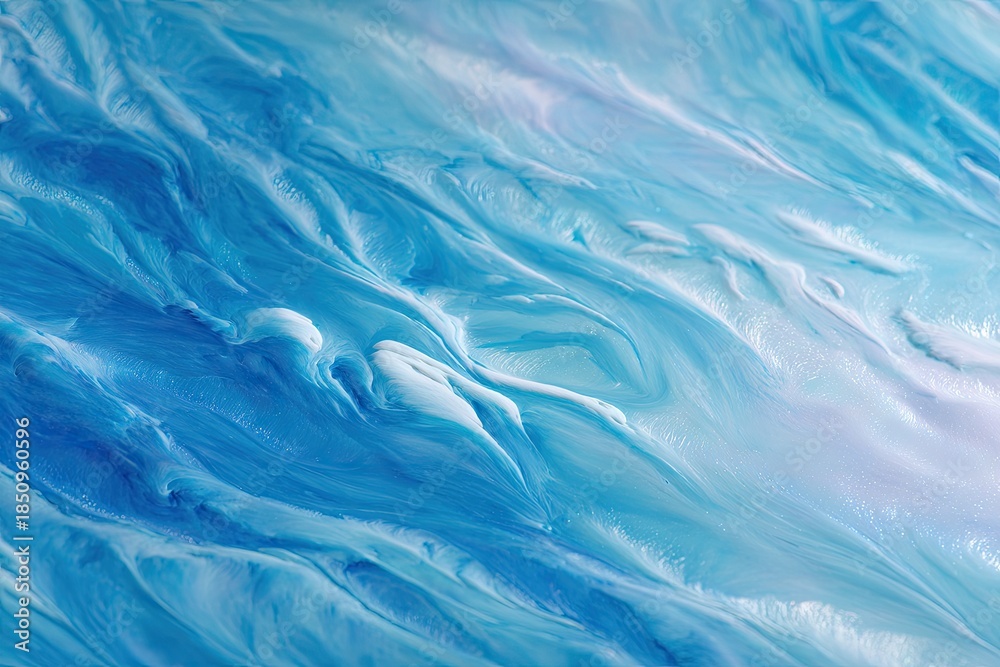 Obraz premium Close-up of flowing, abstract, blue and white textures creating wavy, dynamic patterns