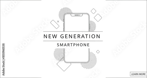 New generation smartphone concept design template minimal technology advertising promotion learning