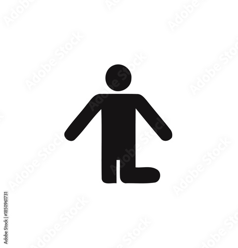 Person kneeling on the ground, representing bowing or prayer isolated white background