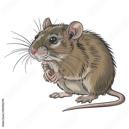 rat on white background