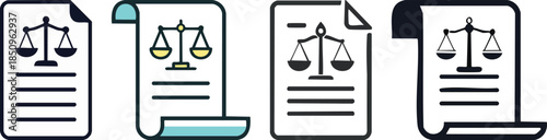 Minimal bold line legal document icon with clean sheet shape black outline contract paperwork symbol