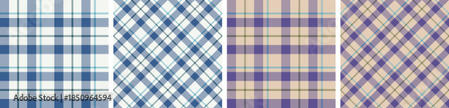 plaid and tartan pattern set.checkered fabric texture background.