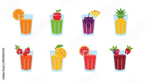 Colorful and Refreshing Fruit Smoothies: A Vibrant Collection of Healthy Beverages