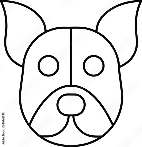 Dog Face Outline