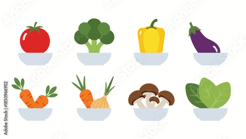 Colorful bowls of fresh vegetables representing a healthy diet and lifestyle choices