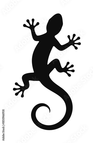 Simplified Gecko Silhouette Top View – Minimal Mobile Vector