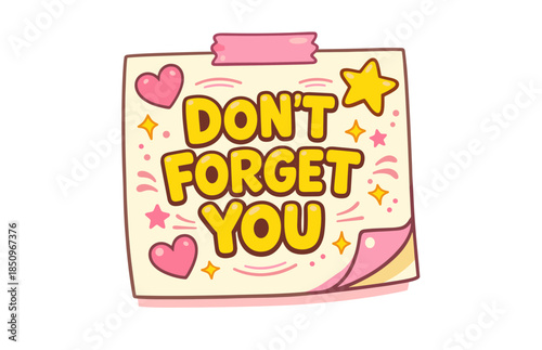 Cute note with heart and star decor: reminder to cherish yourself
