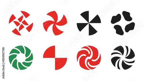 Abstract geometric shapes with different designs for logo creation and branding design, showcasing