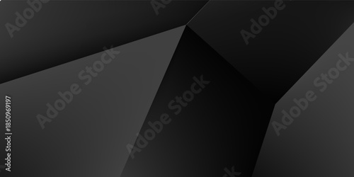 Black, dark polygon background. Vector illustration for layouts for black Friday sales. Pattern with triangles of different scale. Elegant backdrop