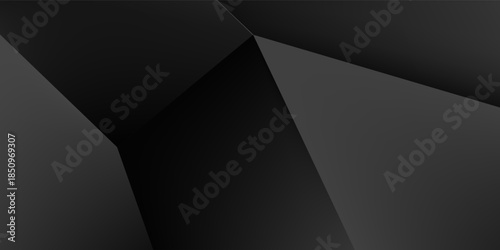 Black, gray polygon background. Vector imitation of the 3D illustration. Pattern with triangles of different scale. Elegant backdrop