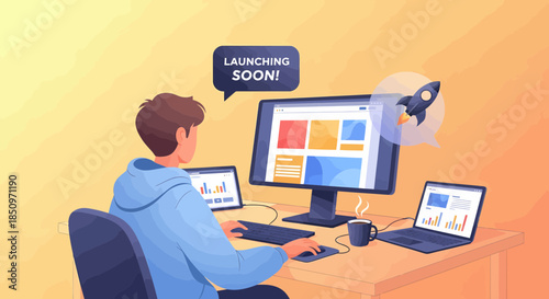 Application Launching Soon Website Development Startup New Project