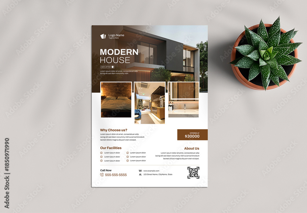 Modern Real Estate House Flyer Design Template for Property Marketing ...