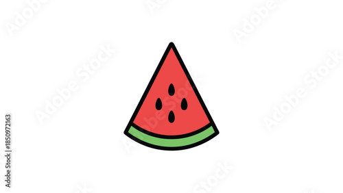 A simple illustration of a slice of watermelon.