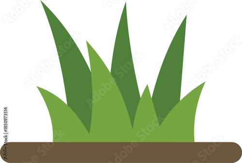Simple vector illustration of green grass growing from the ground, isolated on white background
