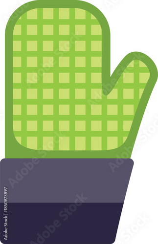 Green oven mitt shaped like a cactus in a pot, blending kitchen practicality with desert aesthetics