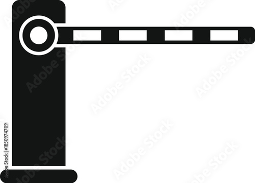 Closed parking barrier gate preventing access to unauthorized vehicles