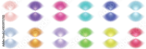 Soft glowing radio wave icons for communication technology designs vector