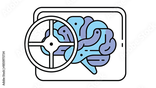 Brain Targeted by Crosshairs Symbolizing Focus and Precision.