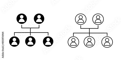 Family tree set icon isolated on white background.