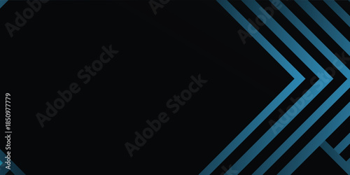 Abstract black background with blue geometric lines forming chevron patterns on the right side, creating a dynamic and modern design.