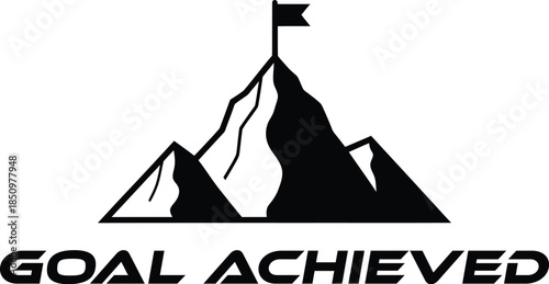 vector illustration of a Goal Achieved text with logo