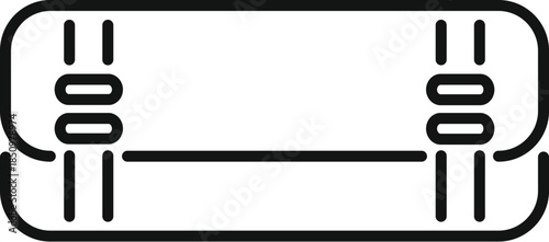 Simple line icon representing a wall mounted air conditioning unit, ideal for regulating temperature