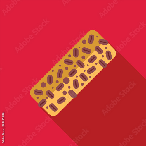 Granola bar with coffee beans illustrating healthy lifestyle, fitness nutrition, and balanced diet