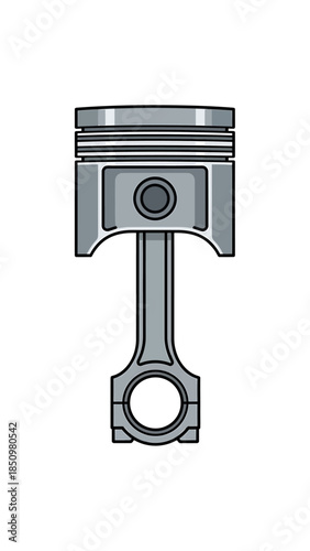 Automotive Engine Piston and Connecting Rod