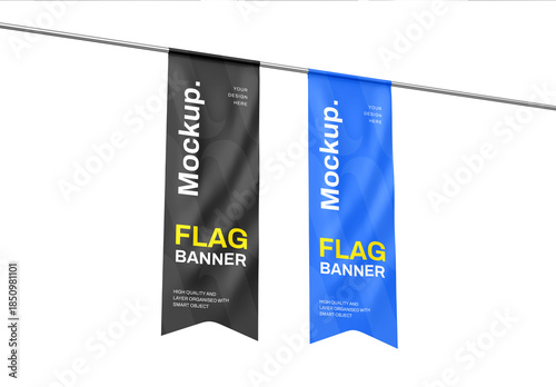 Flag Banner Mockup Template