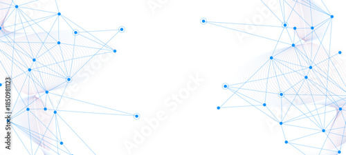 Abstract tech network connection dots. Digital technology and big data analysis background. White background with plexus lines. abstract technology background