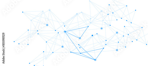Abstract tech network connection dots. Digital technology and big data analysis background. White background with plexus lines.  abstract background vector illustration