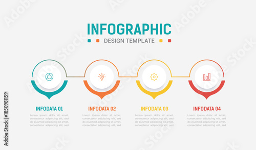 Four Step Infographic element design Vector template for presentation. process diagram and presentations step, workflow layout, banner, flow chart, info graphic vector illustration