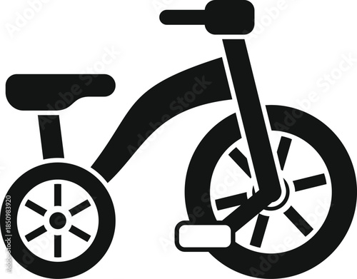 Simple icon of a tricycle for children, symbolizing outdoor activities, learning, and early childhood development