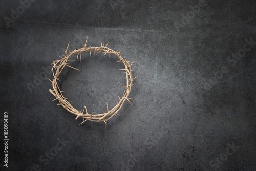 Crown of Thorns on a Grey Textured Background