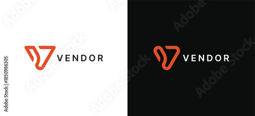 initial V Letter monogram logo design. Triangle vector illustration template