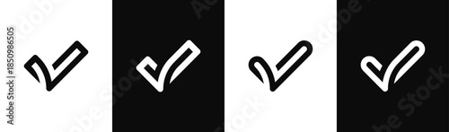 Check mark icons. Tick symbol set logo vector illustration template