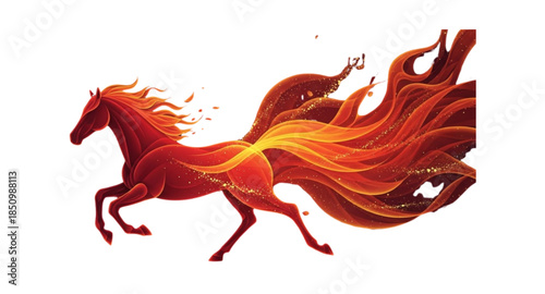 red horse on a white background