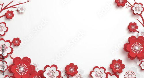 frame of red flowers