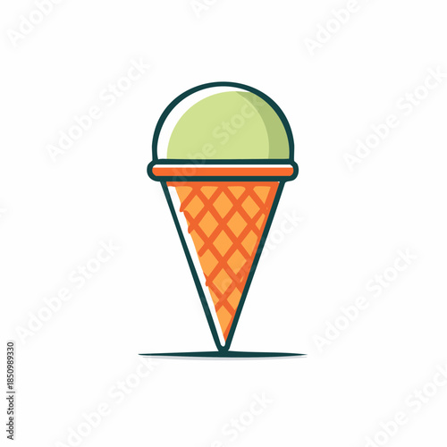 Cartoon Ice Cream Cone Illustration Summer Treat Sweet Dessert Food Design