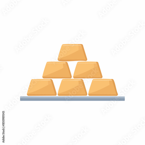 Pyramid of Gold Bars Wealth and Investment Illustration Shiny Precious Metal Stockpile Financial Security Riches