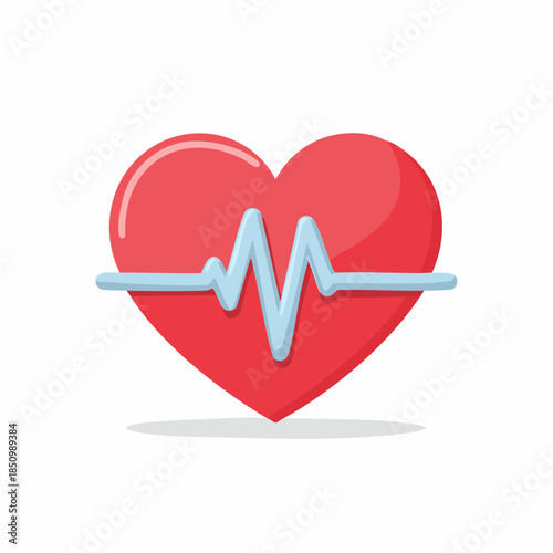 Heart with Electrocardiogram Line Representing Healthcare and Medical Concepts