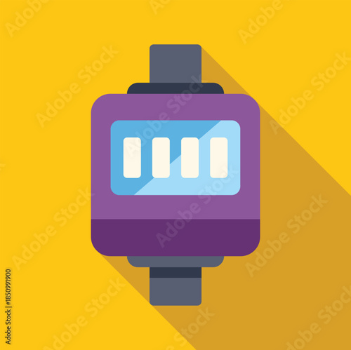Modern smartwatch indicating charging progress with a sleek, minimalist design on a vibrant yellow background