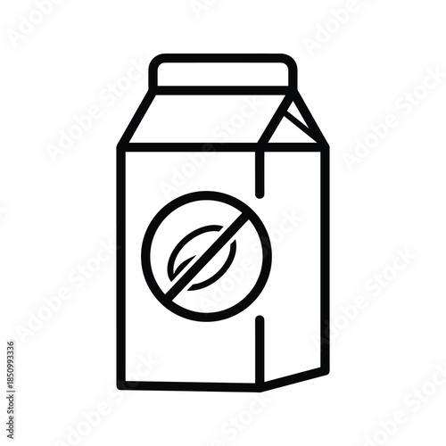 Milk carton with no nuts icon