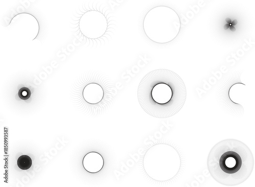 Abstract Minimalist Celestial Icon Set Featuring Solar and Lunar Eclipses, Glowing Sun Flares, Cosmic Rings, and Mystical Moon Phase Symbols for Modern Logo Design, Branding, and Graphic Illustrations